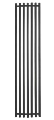 ULTRAHEAT TROJAN METALLIC BLACK H1300mm x W390mm CURVED CONTEMPORARY VERTICAL 'D' PROFILE RADIATOR, TR4T13B
